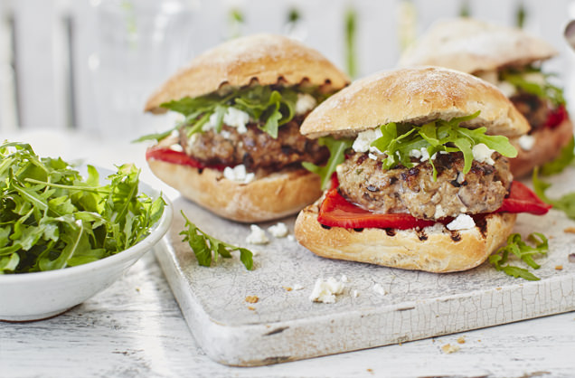 Barbecued Greek lamb burger recipe