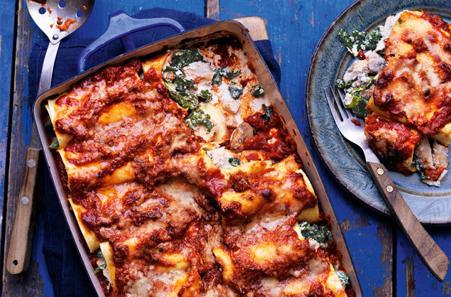 Chicken, mushroom and kale cannelloni recipe