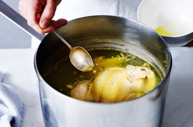 Poach the chicken 