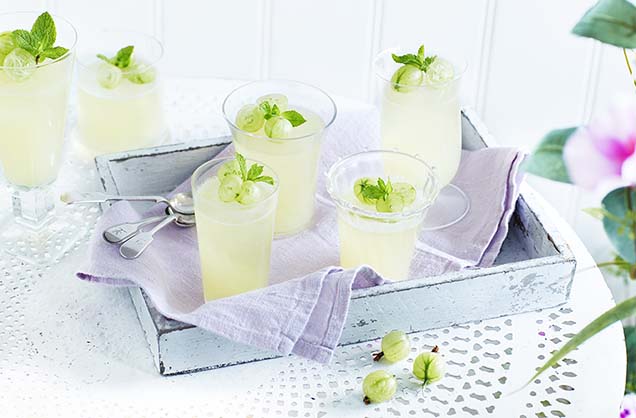 Gooseberry, mint and prosecco jellies recipe