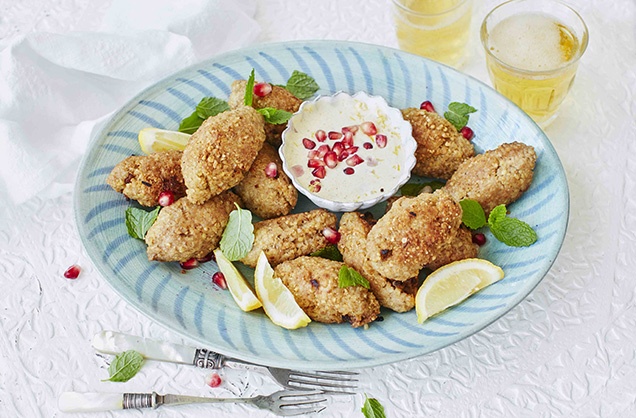 Hailing from the Middle East, kibbeh are a traditional sharing snack with a wonderfully spiced lamb mince filling and a brilliantly crispy bulgur wheat crumb. Plate up a platter for your guests to devour alongside a creamy tahini and pomegranate dip