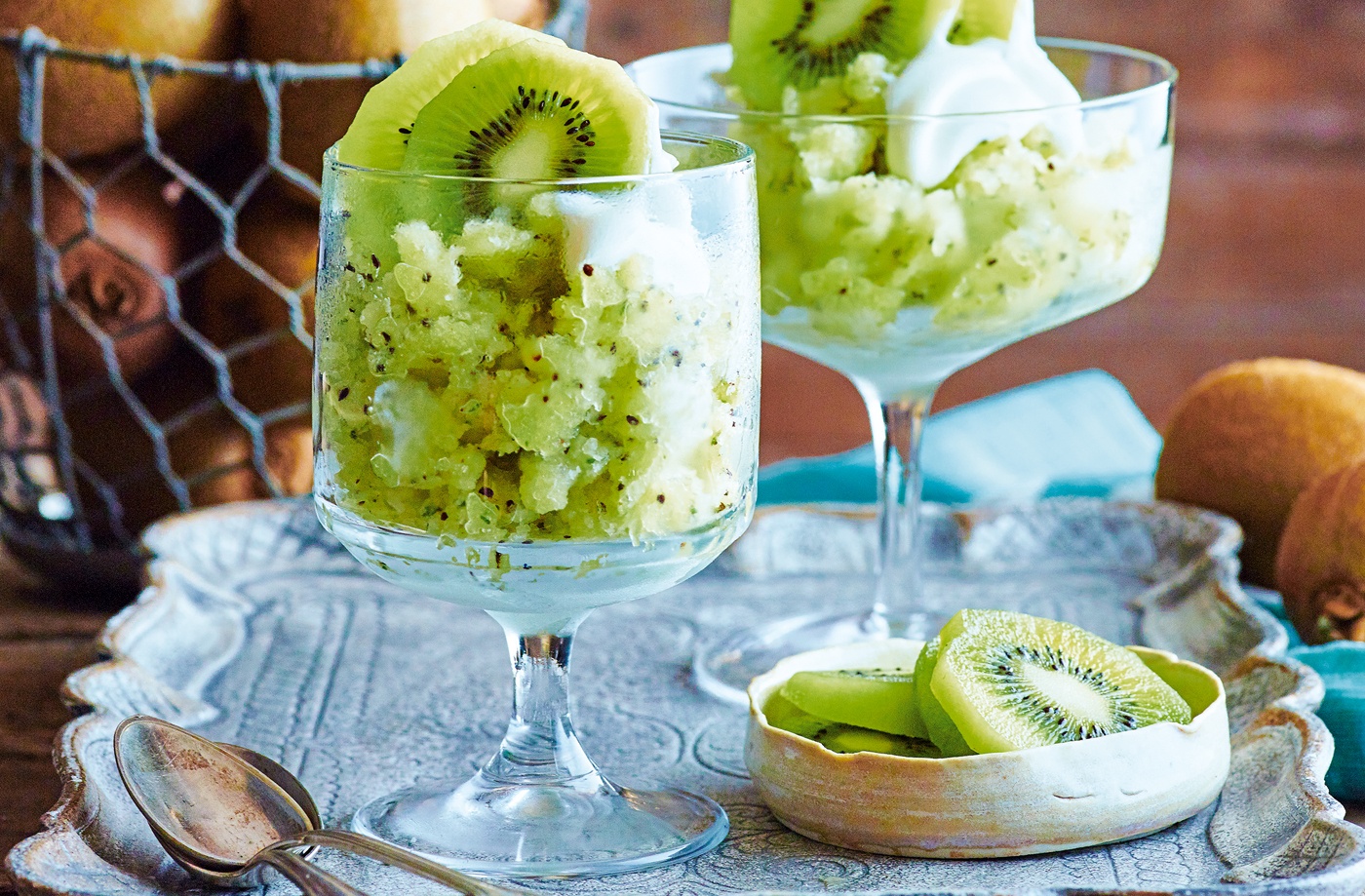 Kiwi, mint and lime granita recipe