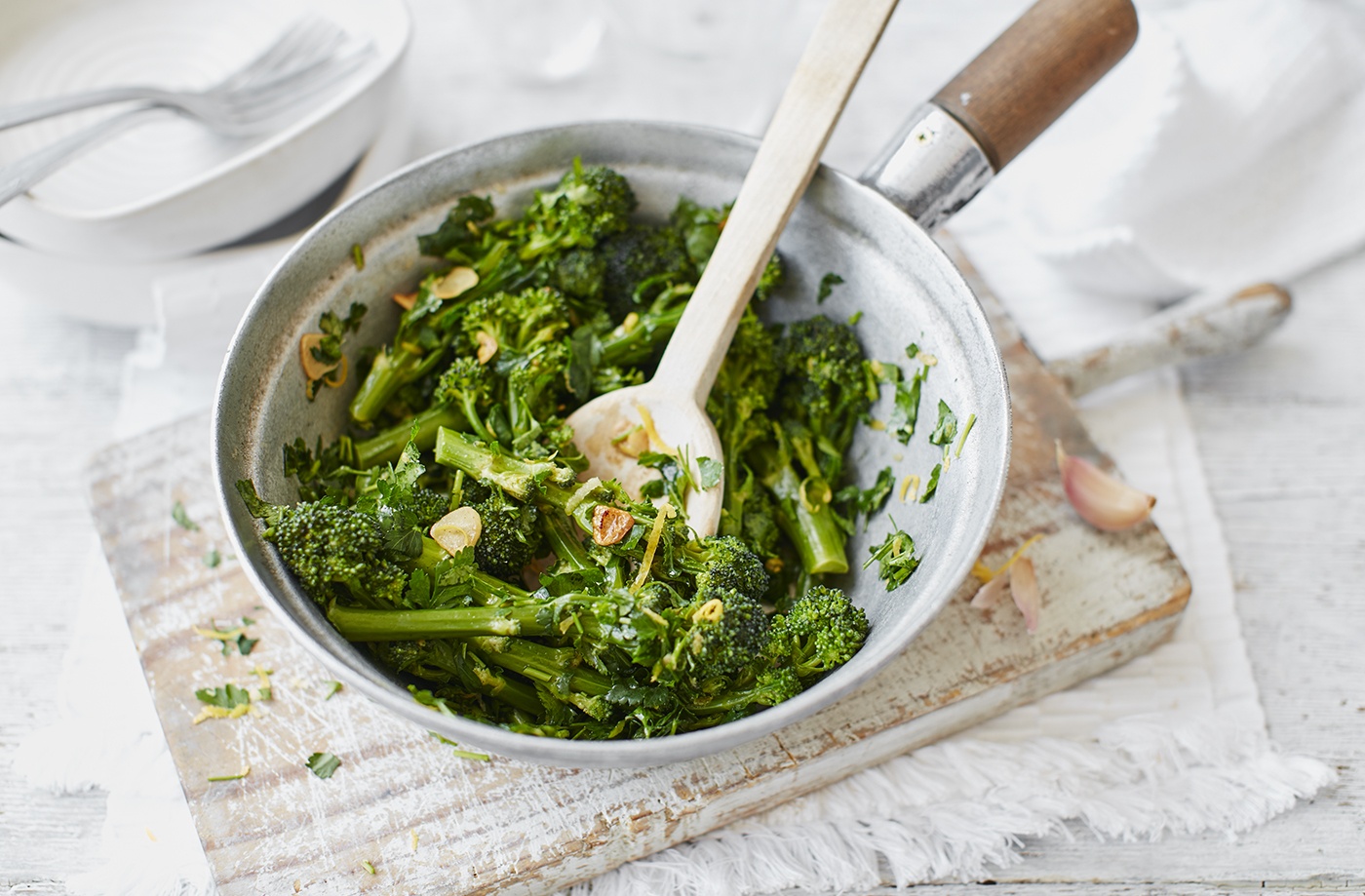 Purple sprouting broccoli with parsley butter recipe