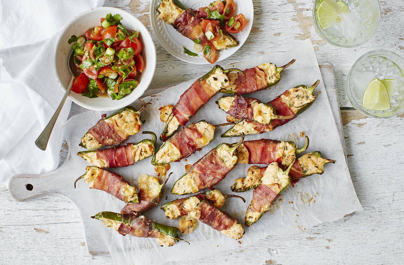 Stuffed jalapeño peppers with crispy proscuitto recipe