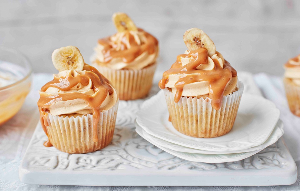 Banana, caramel and cashew butter cupcakes recipe