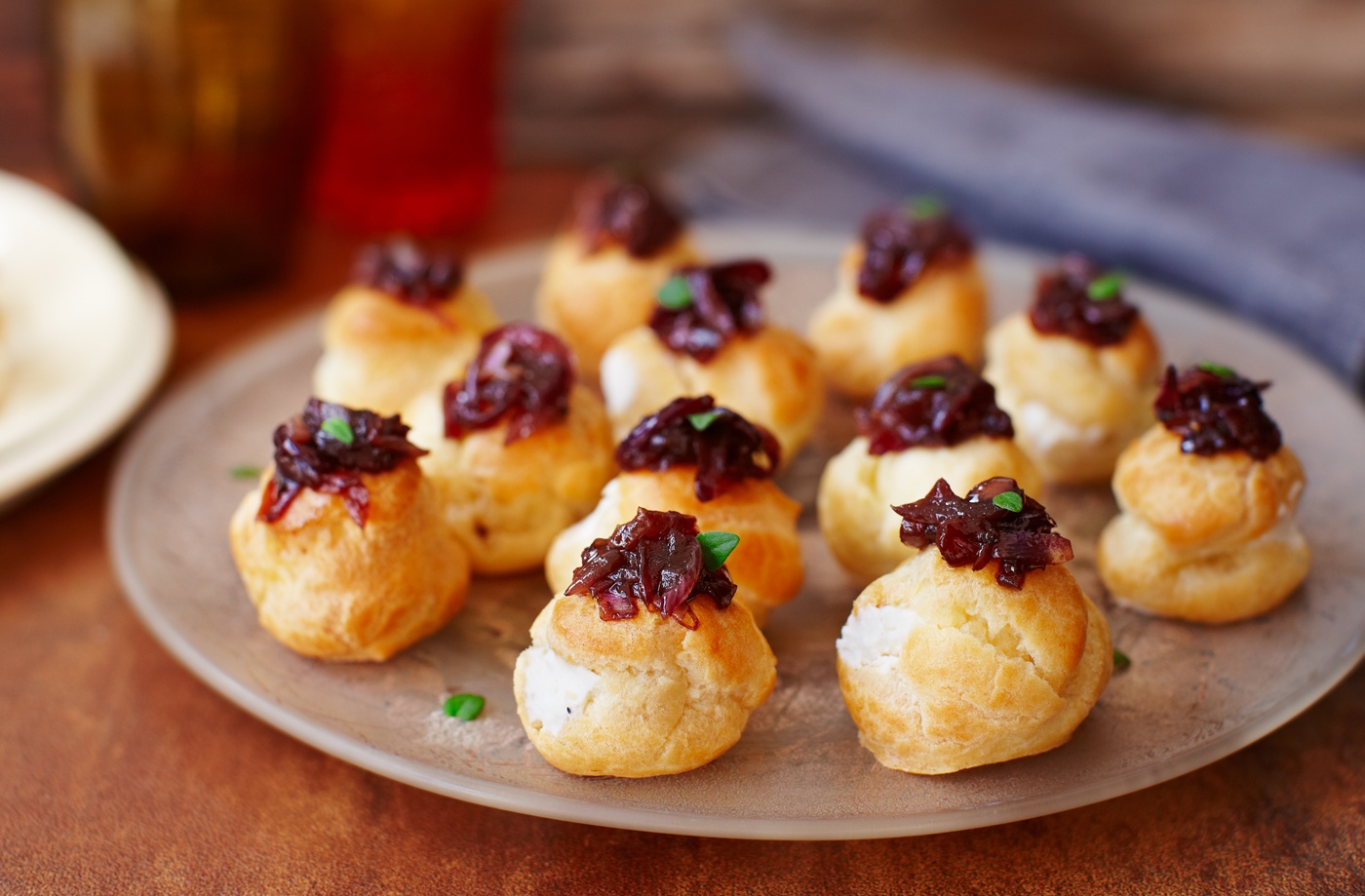 Creamy goat's cheese choux buns recipe