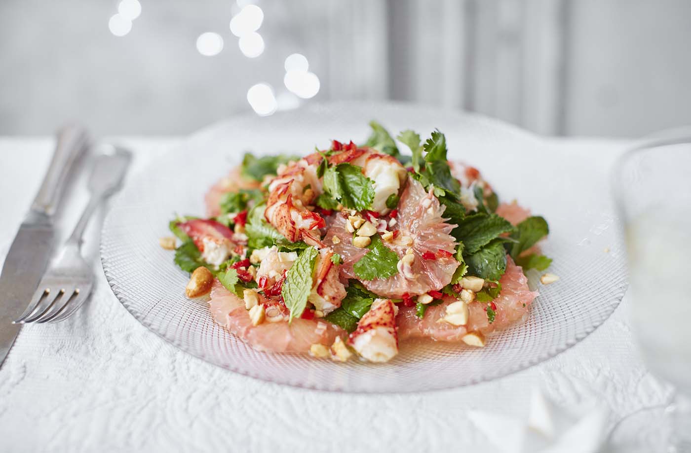 Vietnamese lobster and grapefruit salad with a ginger and lemongrass dressing recipe