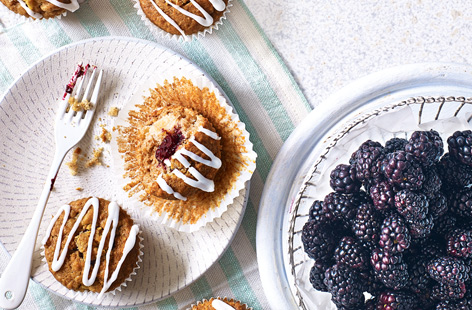 These delicious blackberry muffins have a juicy fruit centre, they're simply irresistible