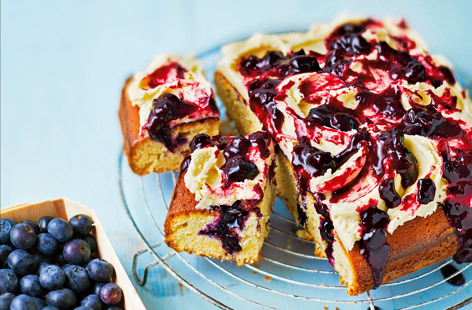 This isn’t a fancy name for a cake – quite literally, you poke holes in the cake after baking and fill them with a delicious syrup. We use a heavenly blueberry and lemon compote to fill the holes, allowing the cake to soak up all of the fruit juices