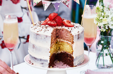 This impressive layered strawberry, chocolate and vanilla cake is a must for Neapolitan ice cream lovers and makes a perfect special occasion cake, whether it's for a baby shower, birthday party or Mother’s Day afternoon tea