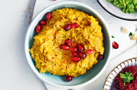 Sweet roasted carrots make the base of this vibrant Middle Eastern dip. Simply roast carrots, tossed in sumac and olive oil, until golden. Then blitz together to make a creamy, delicious dip that is perfect for picnics or a simple snack.