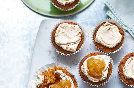 Packed with butternut squash, topped with silky cream cheese icing and a dollop of sweet apple compote, these muffins are a delicious afternoon snack that use a few clever tricks to ensure they are still healthy.