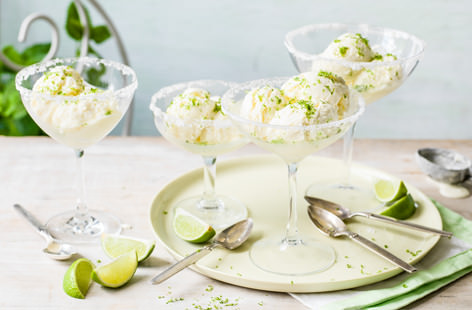 Forget about vanilla and chocolate, this boozy margarita-flavoured ice cream makes a decadent drink-inspired dessert. The perfect dinner party pudding, it takes just 10 minutes to whip up and must be made ahead of time. 