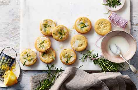 Put a twist on classic buttery shortbread with fragrant rosemary and a drizzle of lemon icing for an elegant afternoon tea treat. Using self-raising flour creates a softer shortbread for delicious crumbly results.