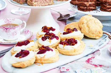 Not your average scone recipe – these Cosmo cocktail-inspired bakes are topped with a cranberry compote and flavoured with orange and lime for a delicious spin on the afternoon tea classic.