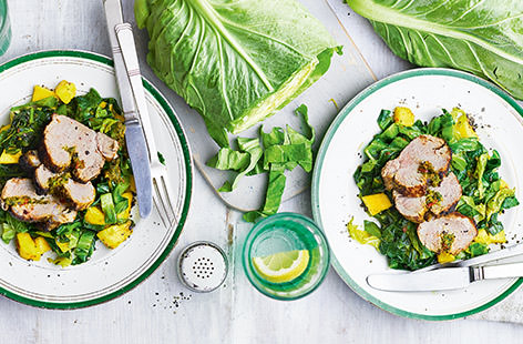 This sweet and fruity pork fillet recipe packs a chilli punch. Light and refreshing, it is a terrific way to take advantage of fresh autumn greens.