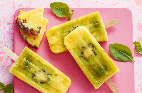 Starring a tropical medley of pineapple, lime, basil, ginger and kiwi, these are not your average ice lollies. The perfect way to stay refreshed this summer, these frozen treats even have the added bonus of being healthy