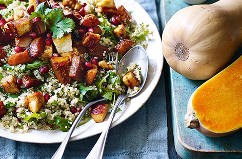 This autumn salad recipes makes the most of seasonal butternut squash, pairing it with halloumi and quinoa for a hearty salad that is packed with flavour.