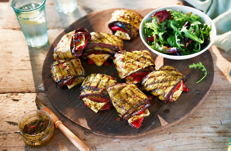 Try these mouthwatering aubergine and red pepper parcels for a vegetarian barbecue recipe with a difference