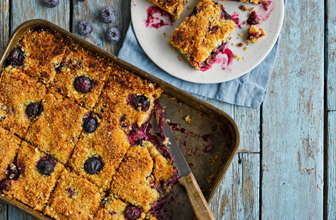 Bursting with sweet flavour juicy blueberries are perfect for baking into a fruity cake. This easy recipe gives a deliciously crunchy crumble-topped cake that's ideal for afternoon tea or a lunchtime treat