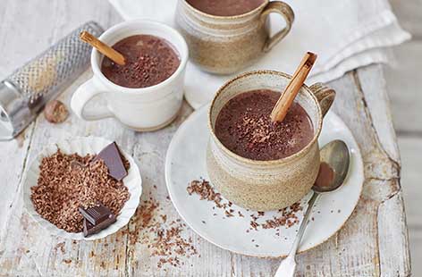 Milk, dark chocolate and salted caramel sauce are simmered together with a blend of rich, warming spices in this luxurious hot chocolate, the perfect treat to cosy up with on Bonfire Night.