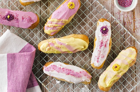 These delicate pastel-coloured iced buns will make a gorgeous addition to an afternoon tea spread. Serve with a cup of your mum's favourite tea and savoury sandwiches or nibbles