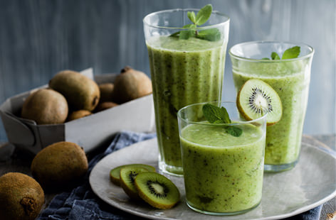 Zingy and wonderfully vibrant, these smoothies make the best of seasonal kiwi and are perfect for brightening up cold winter mornings