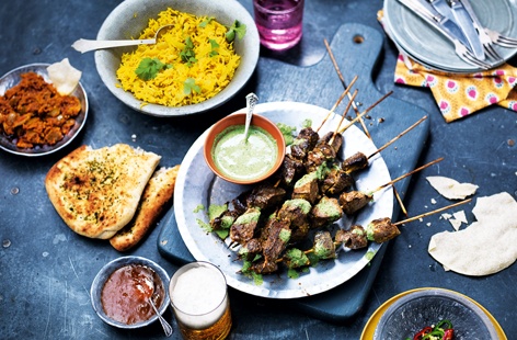 This Indian-inspired lamb recipe is the perfect dish to serve as part of a hearty weekend feast. With a garlic and lemon marinade and refreshing coriander and mint sauce with green chilli heat, it's a warming and delicious Indian recipe
