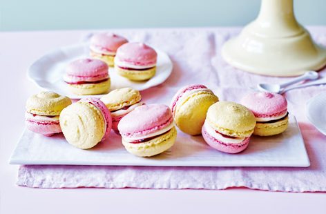 Be the star baker of any afternoon tea with these miniature sweet treats, which reinvent the retro classic Battenburg cake as irresistable macarons, featuring the same pretty pastel colours and gorgeous almond flavour