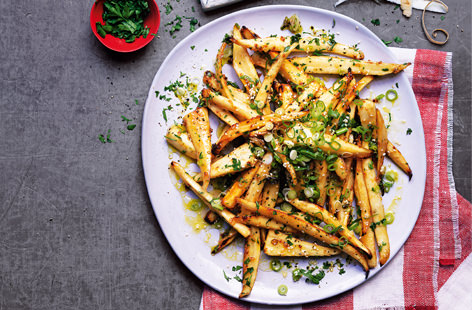 Sticky, golden and coated in crunchy sesame seeds, these parsnips are not your average side dish. Punchy miso and fragrant spring onion lend an aromatic twist, perfect for stealing the show at your Sunday roast
