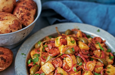 This delicious potato and chorizo salad uses Cypriot potatoes to give the dish a creamy, earthy flavour. With red onion, parsley, paprika and caperberries, it's packed with flavoursome ingredients and makes a hearty lunch or tasty side dish