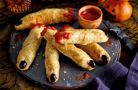 These pastry fingers make a fiendishly good snack at any Halloween party. Super-easy to make, the kids will be pleasantly surprised when they take a bite and discover a delicious sausage filled centre.