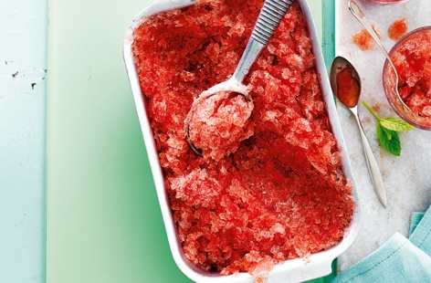 Sit back and stay cool this summer, with this Italian-inspired frozen dessert. Made with a refreshing blend of watermelon, mint, lime and pomegranate, it's so easy to make at home. All you need you is a freezer-proof bowl to get you started