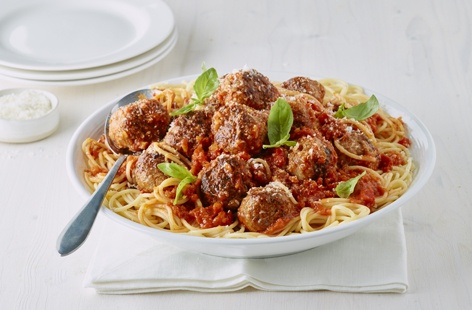 You can still enjoy satisfying midweek meals when sticking to a gluten-free diet. These comforting pork meatballs are cooked in a rich, flavourful tomato sauce and served with gluten-free spaghetti, giving you a hearty main