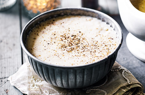 The perfect accompaniment to a poultry roast – this dairy and gluten-free take on the traditional British sauce is flavoured with a medley of festive herbs and is sure to be a crowd-pleaser.