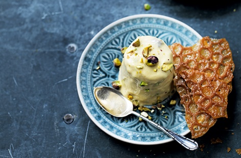 For a truly decadent dessert, try this beautiful Indian-style ice cream, known as kulfi. Not only is it easy to make, but it's packed with sweet mango, pistachio and indulgent cream and tastes wonderfully delicious