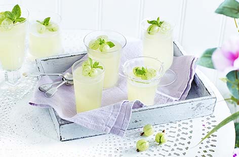 Seasonal gooseberries, fragrant elderflower and the delicate fizz of prosecco makes these elegant jellies the perfect way to round off an al fresco dinner party. Serve in champagne glasses for a sophisticated summer dessert
