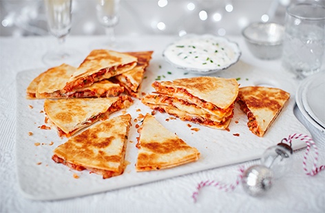 Gooey Cheddar pairs beautifully with smoky paprika and chipotle chilli beans in these gorgeous quesadillas