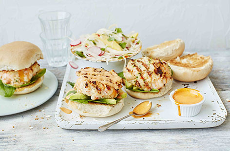 Thai prawn burgers
