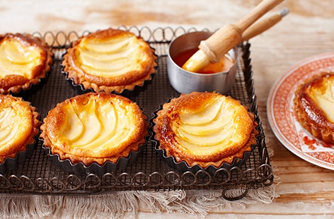 Try these simple almond tarts made with juicy seasonal pears and a hint of amaretto – perfect for a dinner party or afternoon tea
