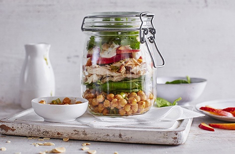 This salad is perfect for a meal-on-the-go and is layered with all the bold flavours needed to liven up your lunchtime