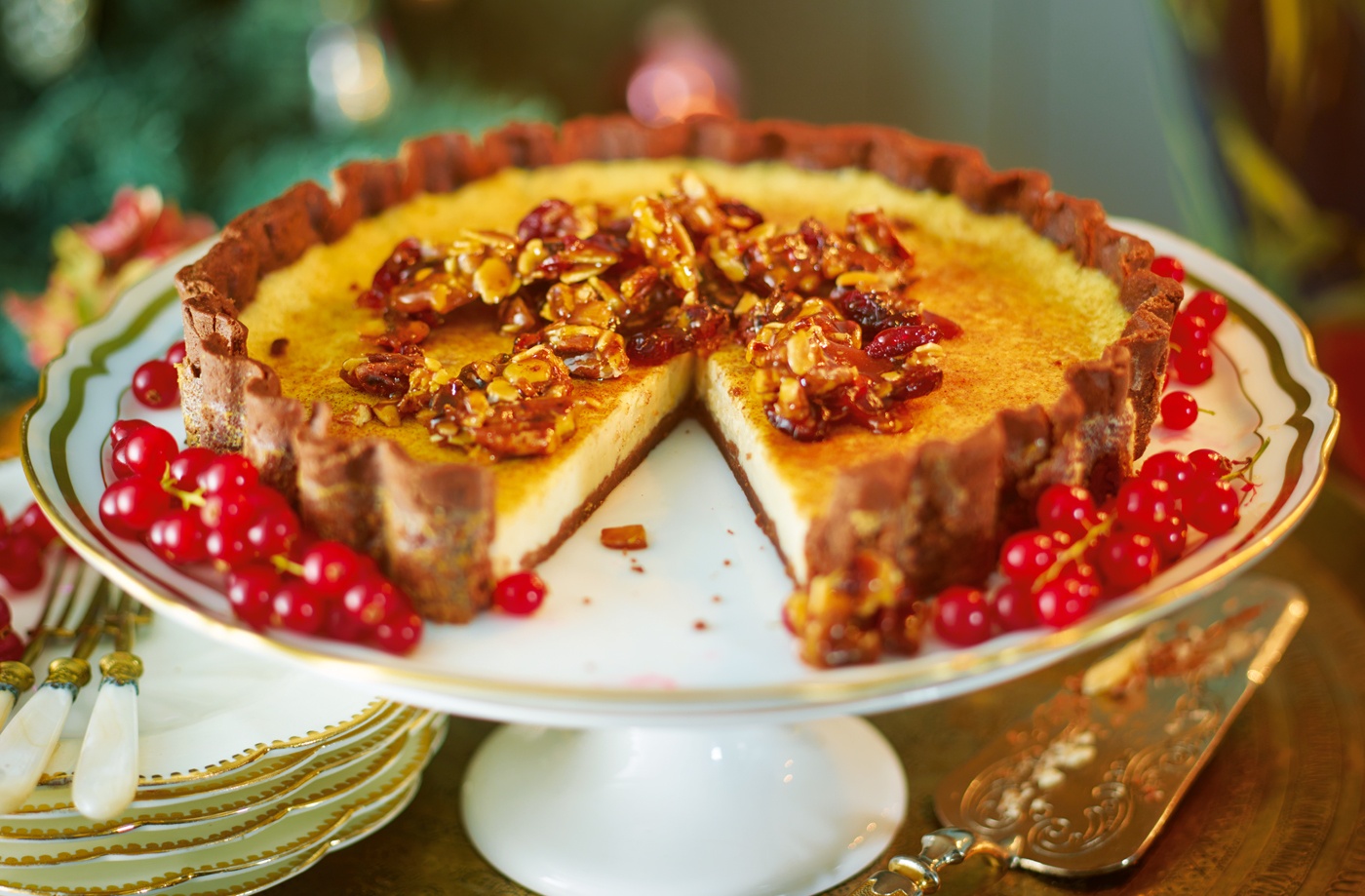 Malted milk tart with caramel nut brittle recipe