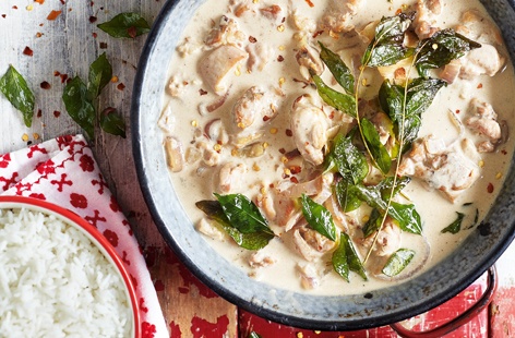 Rustle up this chicken curry, made with garlic and chilli, in just 30 minutes for the family.