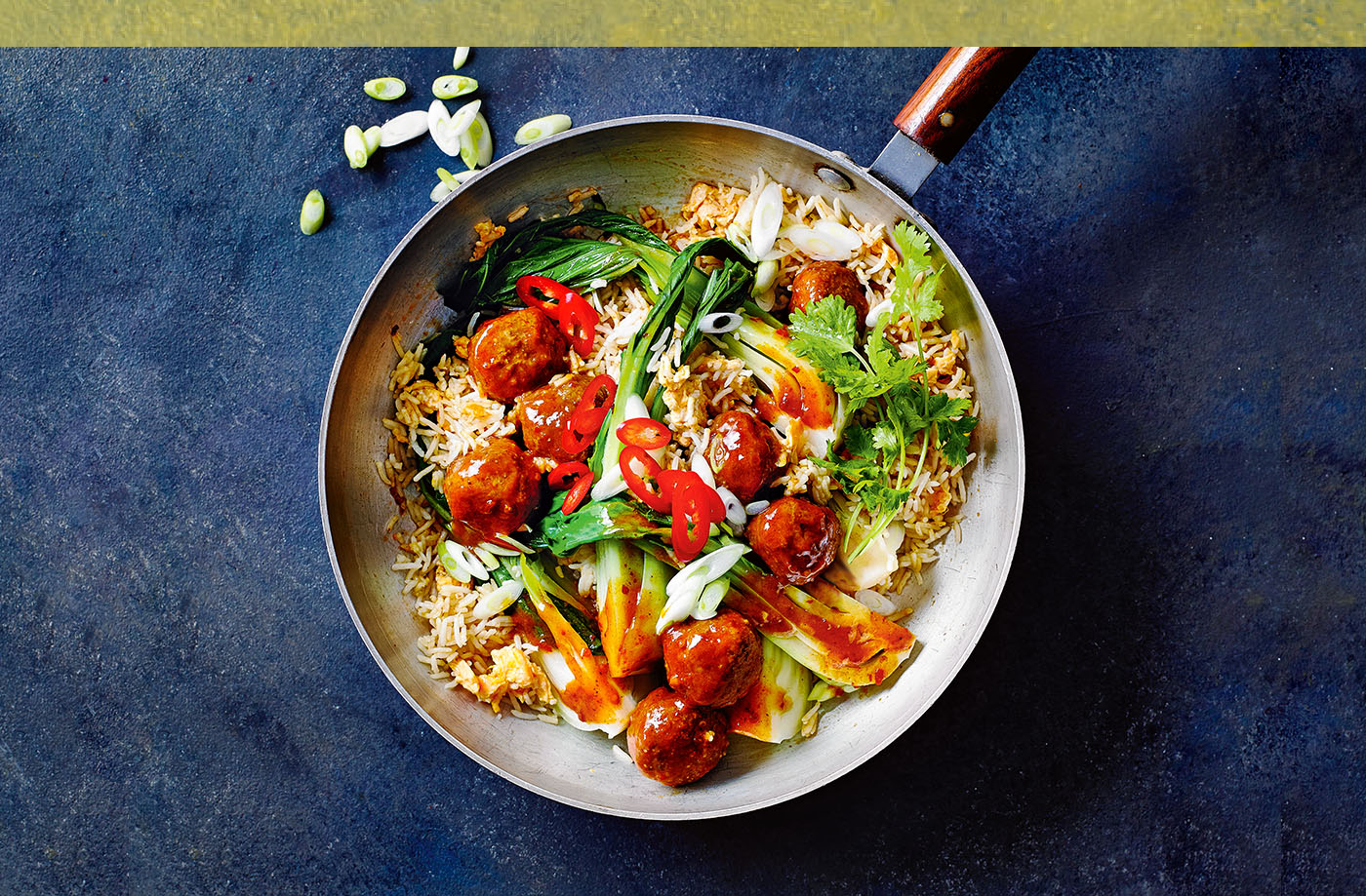 Southeast Asian-style meatballs and fried rice recipe