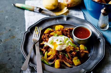 This quick and hearty brunch brings the best out of one of the UK’s oldest potato varieties and is also perfect for making the most of your leftover pulled pork