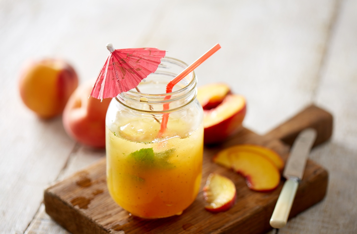 Peach and mint fizz recipe