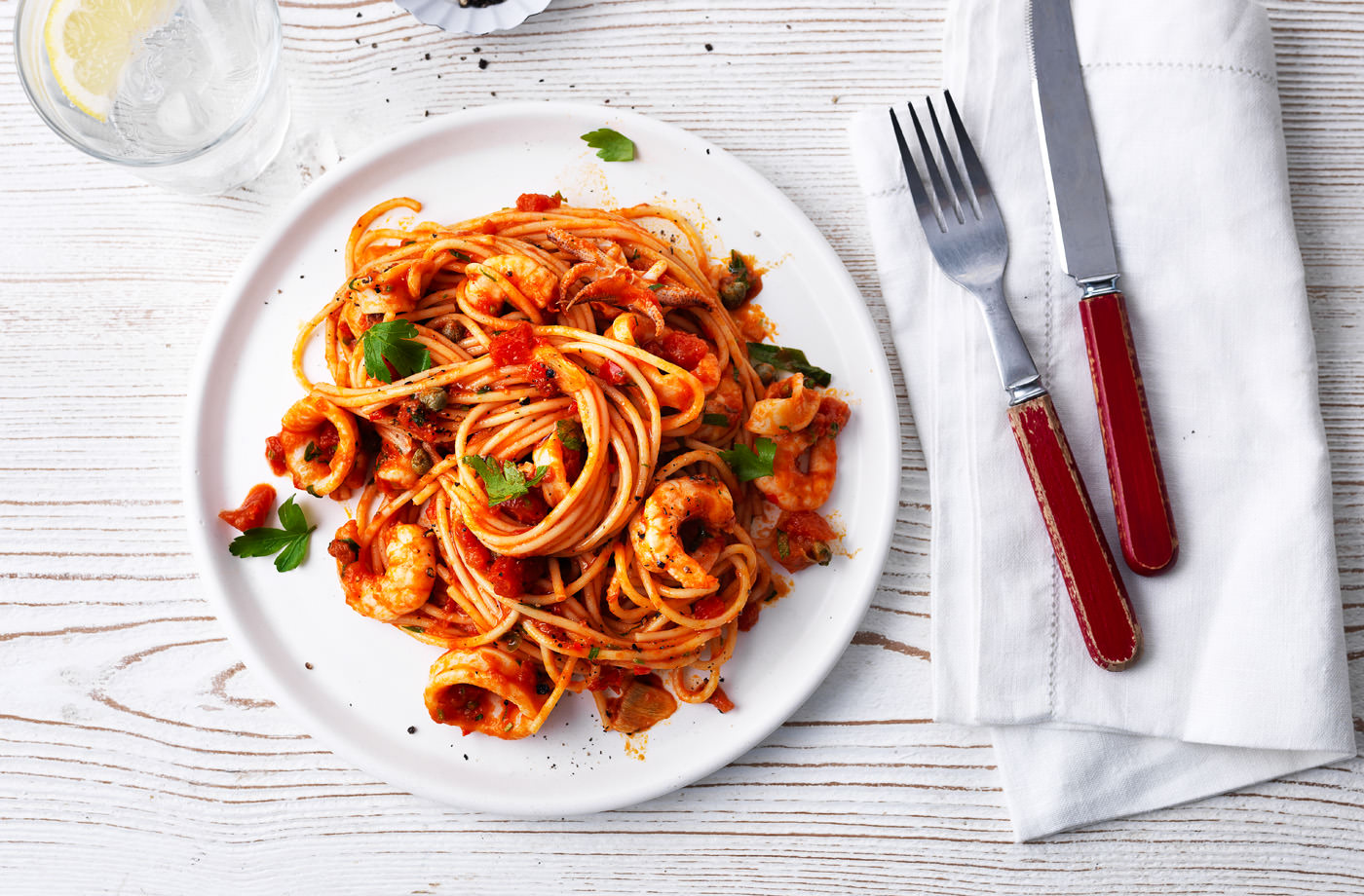 Seafood spaghetti with marinara sauce recipe