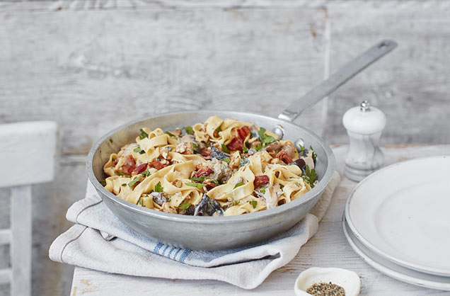 Gorgonzola and mushroom tagliatelle recipe