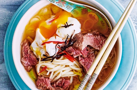 This Japanese-inspired soup is packed with delicious, authentic aromas and tender, succulent beef. Taking as little as half an hour to make, it is perfect for cosying up with for a nourishing midweek supper.