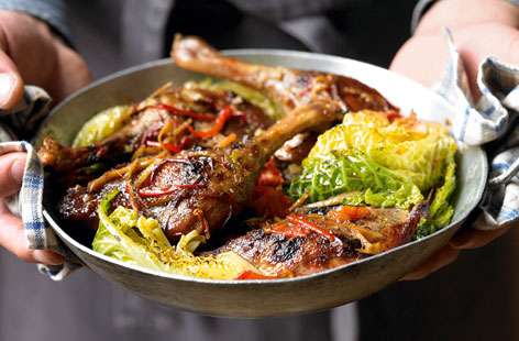 Roasted ginger, chilli and soy duck  recipe